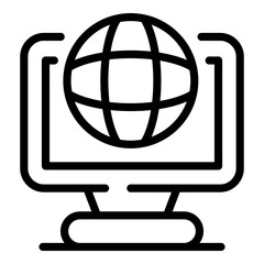 Poster - Language translator monitor icon. Outline language translator monitor vector icon for web design isolated on white background