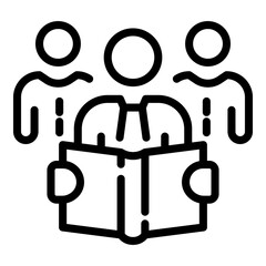 Poster - Team of translator icon. Outline team of translator vector icon for web design isolated on white background