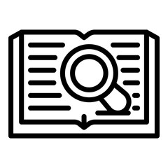 Poster - Search book translate icon. Outline search book translate vector icon for web design isolated on white background