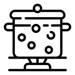 Poster - Boiling pan icon. Outline boiling pan vector icon for web design isolated on white background