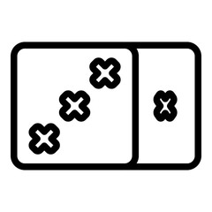 Poster - Lucky casino dice icon. Outline lucky casino dice vector icon for web design isolated on white background