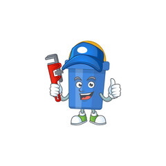 Sticker - Blue sand bucket Cartoon drawing concept work as smart Plumber