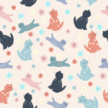 Floral Filled Abstract Cat Free Stock Photo - Public Domain Pictures
