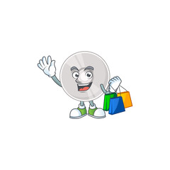 Sticker - Happy rich compact disk Caricature picture with shopping bags