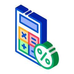 Poster - Math Calculator for Calculations Icon Vector. Isometric Math Calculator for Calculations sign. color isolated symbol illustration