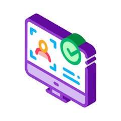 Poster - Computer Person Identity Icon Vector. Isometric Computer Person Identity sign. color isolated symbol illustration