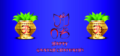 India Religious Celebration Ganesh Chaturthi Background Banner Design