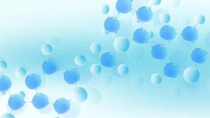 Poster - Molecular 3d vector structure molecule or atom. Scientific vector illustration for Science or Medical background. Molecular innovation model. Abstract biotechnological background chemistry research.