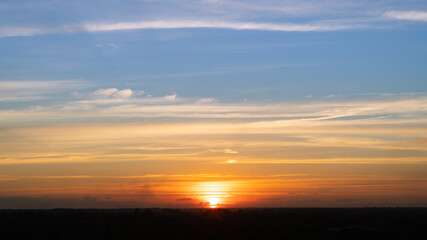 Wall Mural - Colorful of clouds and blue sky with sun set for nature textured background