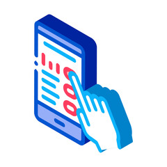Poster - Hand Touch Phone Screen Icon Vector. Isometric Hand Touch Phone Screen sign. color isolated symbol illustration