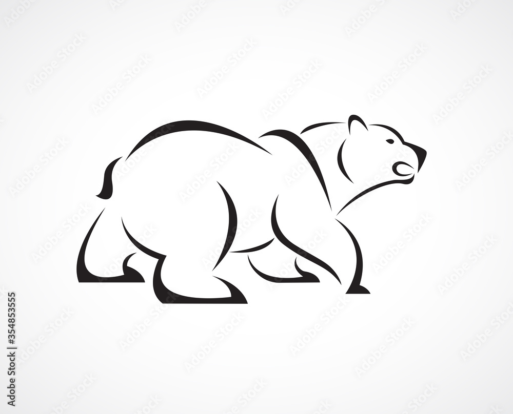 Vector of a bear design on white background. Wild Animals. Easy ...