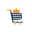 Shopping king vector logo design.