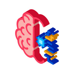 Poster - Ai Brain Chip Icon Vector. Isometric Ai Brain Chip sign. color isolated symbol illustration