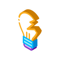 Poster - Wrecked Lightbulb Icon Vector. Isometric Wrecked Lightbulb sign. color isolated symbol illustration