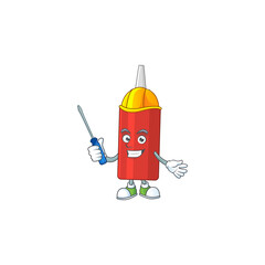 Wall Mural - A cartoon image of sauce bottle in a automotive character