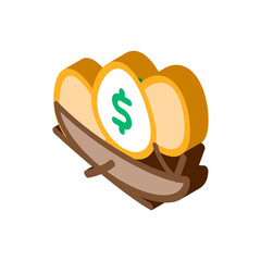 Poster - Dollar Mark Eggs Icon Vector. Isometric Dollar Mark Eggs sign. color isolated symbol illustration