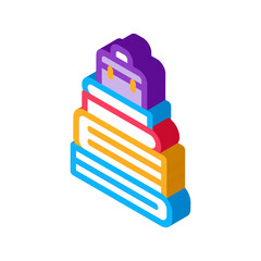 Poster - Case Heap Tower Icon Vector. Isometric Case Heap Tower sign. color isolated symbol illustration