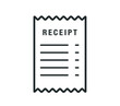 Receipt icon. vector paper receipt.  Shop receipt vector design. 