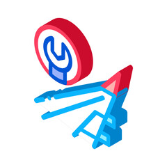 Poster - Plane Wing Wrench Icon Vector. Isometric Plane Wing Wrench sign. color isolated symbol illustration
