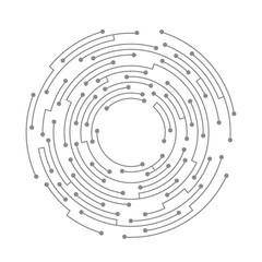 Poster - abstract circuit board. vector technology background. round shape consisting of dots and lines