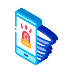 Poster - Alarm Smartphone Icon Vector. Isometric Alarm Smartphone isometric sign. color isolated symbol illustration
