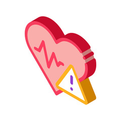 Sticker - Heart Disease Icon Vector. Isometric Heart Disease isometric sign. color isolated symbol illustration