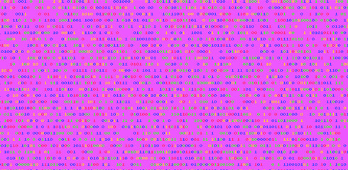 Wall Mural - Vaporwave and retrowave background with binary code in pastel colors. Retro 80's style.