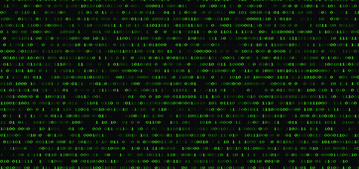 Aufkleber - Abstract futuristic background with binary code, cyberspace matrix with digits.