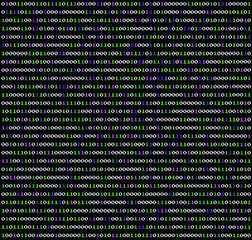 Aufkleber - Abstract futuristic background with binary code, cyberspace matrix with digits.