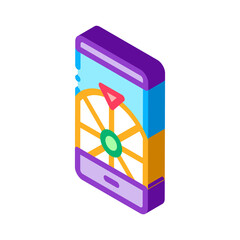 Poster - Phone Roulette Icon Vector. Isometric Phone Roulette sign. color isolated symbol illustration