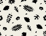 Fototapeta Lawenda - leaves vector seamless pattern print