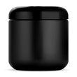 © Сергей Байбак - Black cosmetic jar. Plastic cream container mockup. Supplement powder canister
