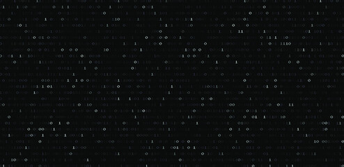 Wall Mural - Abstract futuristic background with binary code, cyberspace matrix with digits.