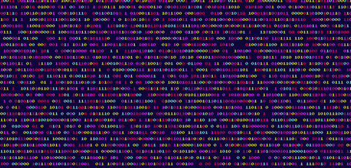 Aufkleber - Abstract futuristic background with binary code, cyberspace matrix with digits.