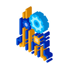 Poster - Mechanism Chip Icon Vector. Isometric Mechanism Chip sign. color isolated symbol illustration