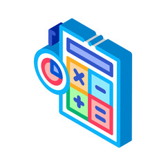 Poster - calculator for statistician icon vector. isometric calculator electronic device equipment for calcul
