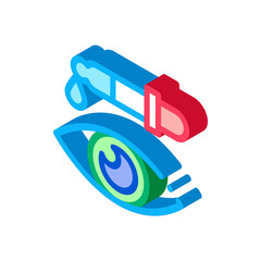 Poster - Eye Medicine Dropper Pipette Icon Vector. Isometric Optometry Healthcare Eye Drop For Good Vision sign. color isolated symbol illustration