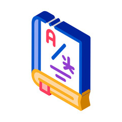 Aufkleber - Dictionary Or Education Book Icon Vector. Isometric Research Dictionary For Education And Study Foreign Words sign. color isolated symbol illustration