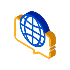 Aufkleber - Earth Globe In Quote Frame Icon Vector. Isometric Worldwide International Different Languages Speaking sign. color isolated symbol illustration