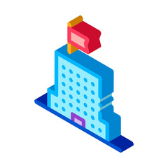 Poster - Skyscraper Flag Icon Vector. Isometric Skyscraper Flag sign. color isolated symbol illustration