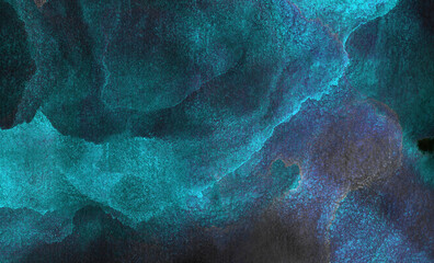 dark indigo blue alcohol ink neon abstract background. glowing flow liquid watercolor paint splash t