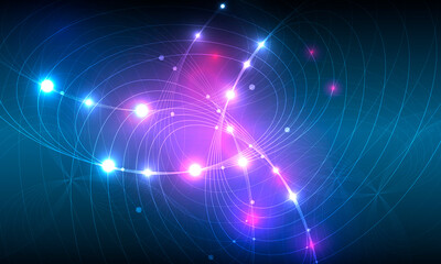 Aufkleber - Vector abstract bright rounded lines. Space design illustration
