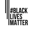 Black lives matter banner movement illustration for jobs, social networks and profile photo. Black background, white letters, black letters.