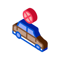 Poster - Crashed Car Icon Vector. Isometric Crashed Car sign. color isolated symbol illustration