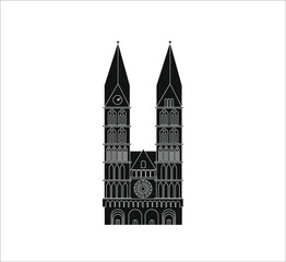 Sticker - vector cathedral, city of bremen in germany. illustration for web and mobile design.