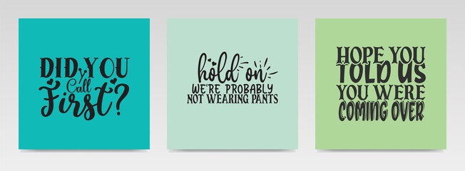 Doormat quotes letter typography set illustration.