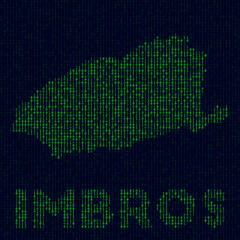 Naklejka na meble Digital Imbros logo. Island symbol in hacker style. Binary code map of Imbros with island name. Neat vector illustration.
