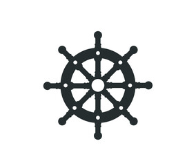 Ship wheel icon. Rudder icon.   Ship wheel vector design. 