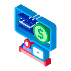 Poster - bank office worker icon vector. isometric bank office worker sign. color isolated symbol illustration