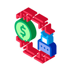 Poster - automated withdrawal of money icon vector. isometric automated withdrawal of money sign. color isolated symbol illustration